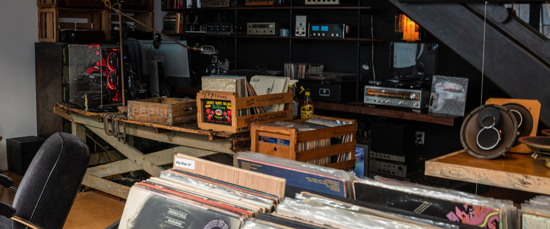 The interior of a record shop