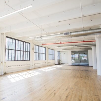 The interior of an empty office space.