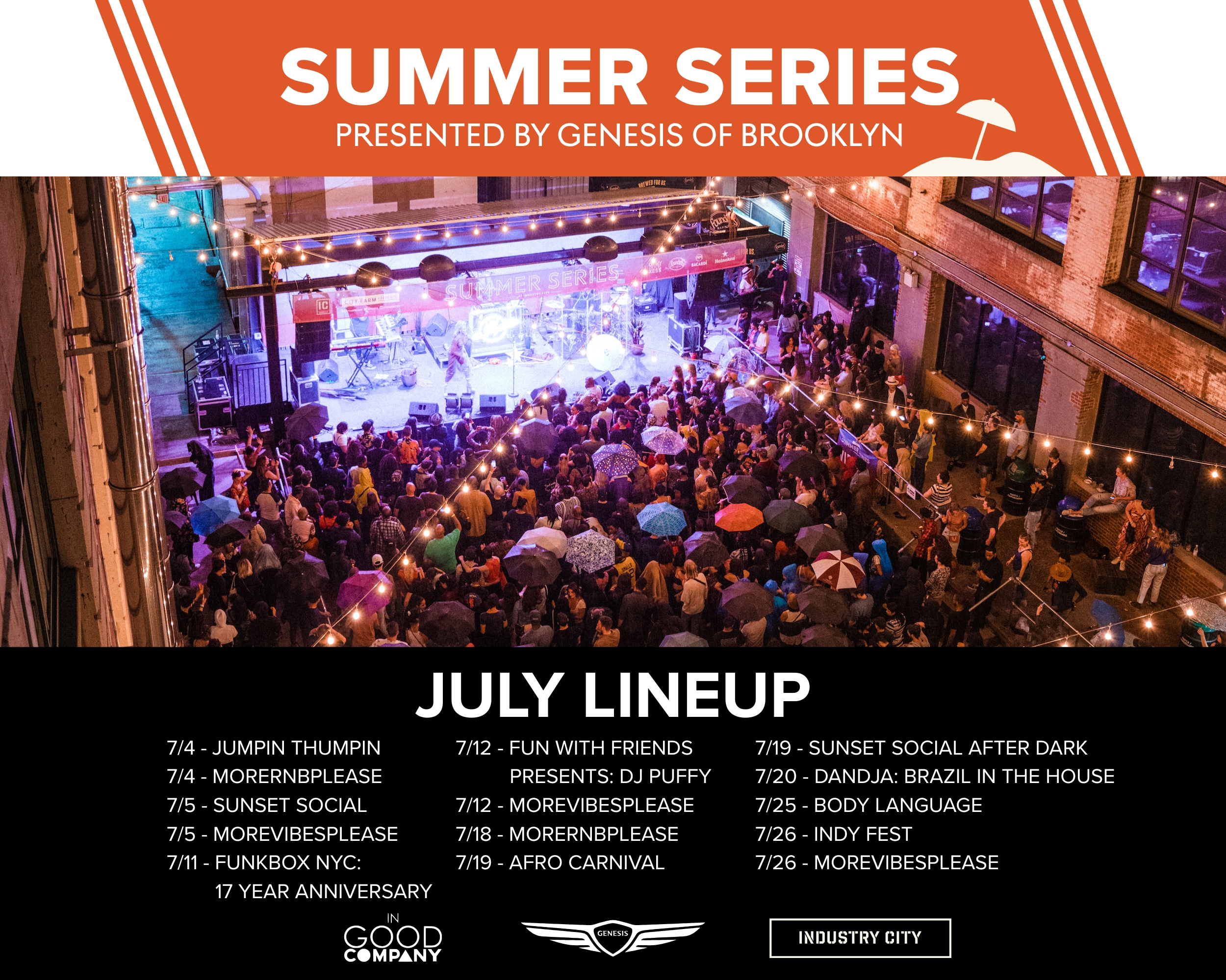 Summer Series 2025 JULY Lineup - Industry City