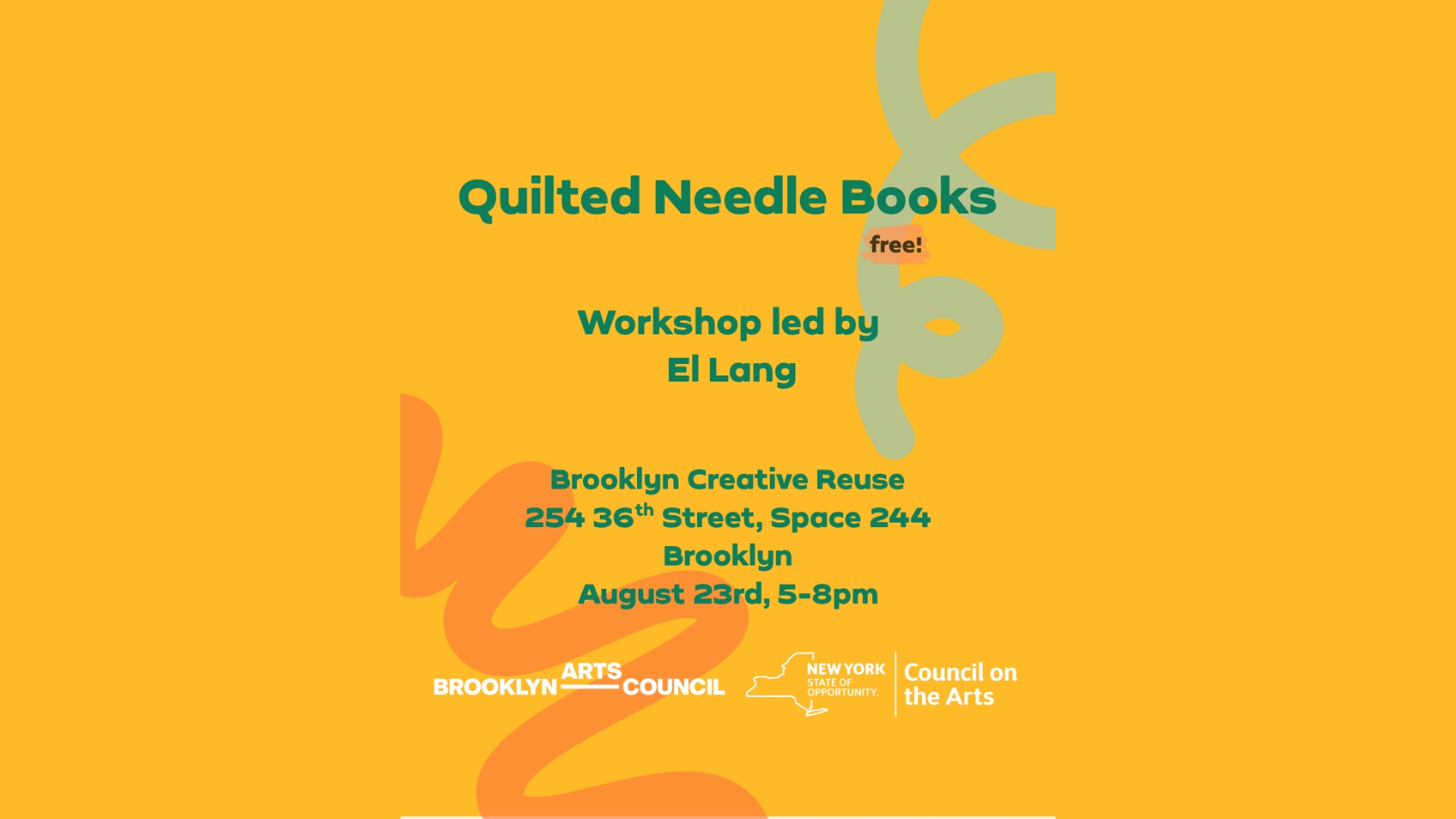 Quilted Needle Book Workshop at Brooklyn Creative Reuse event image